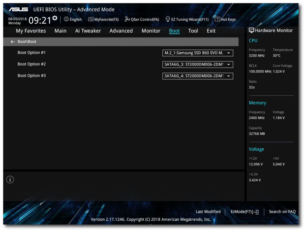 Creation Station BIOS BBS Priorities