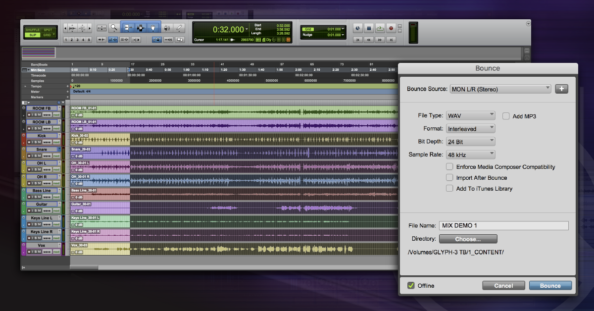 Bounce Final Mix Pro Tools Hero