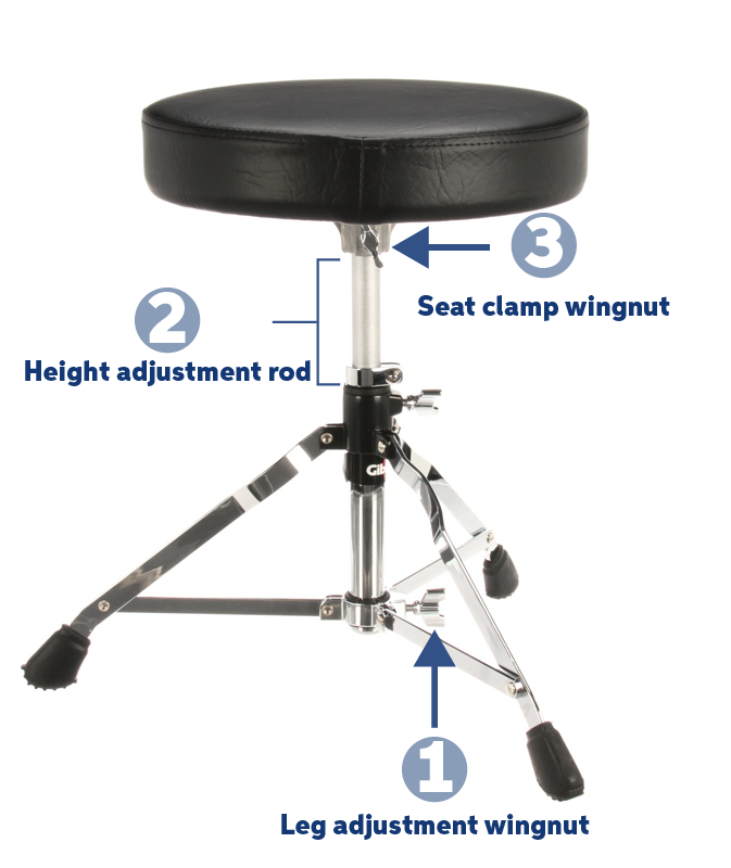 1st Chair Rounded Seat Low Profile HT230LOW Drum Thrones, 54 OFF