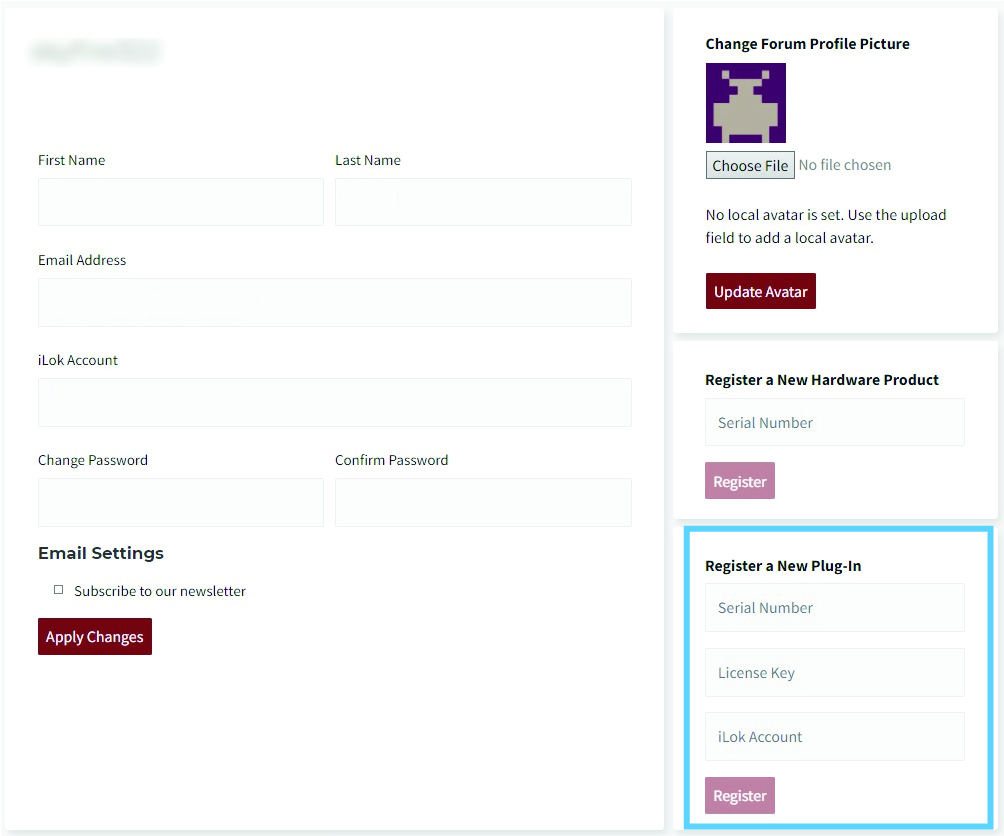 Eventide account home page