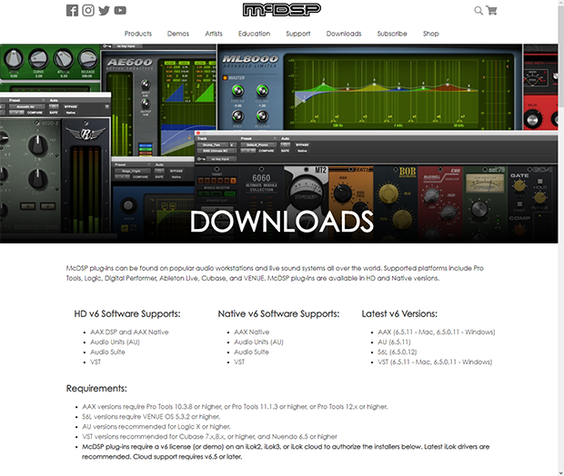 McDSP Download page