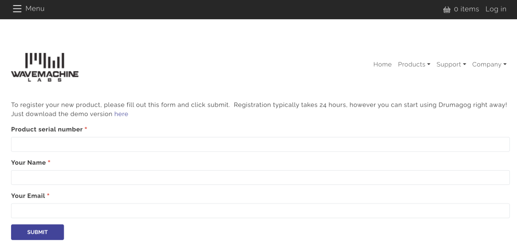 wavemachine lab registration form