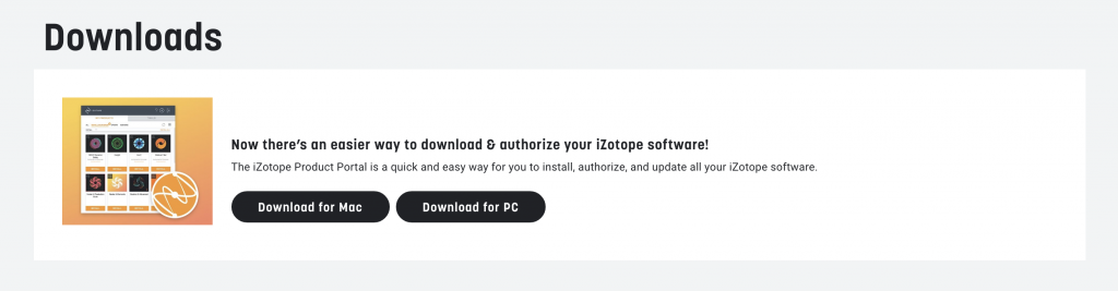 Download iZotope Product Portal
