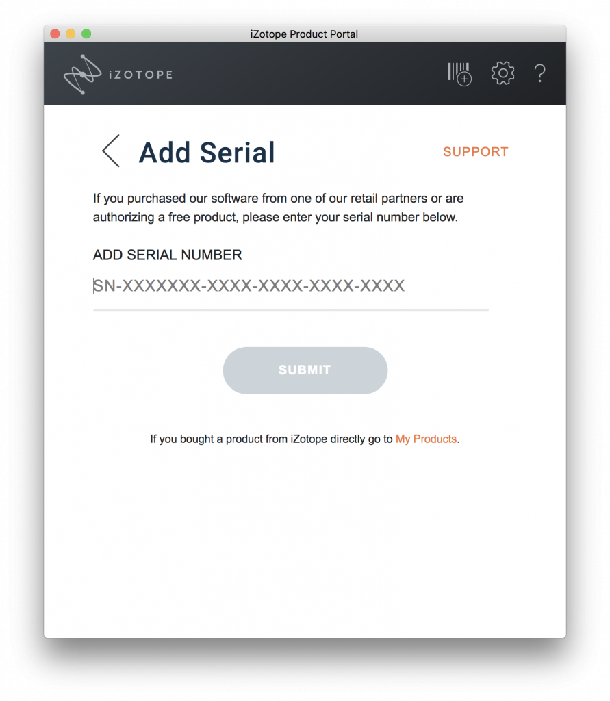 Register Serial Number in iZotope Prodcut Portal