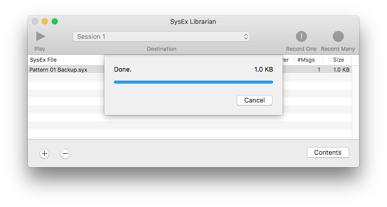 Sending SysEx on SysEx Librarian