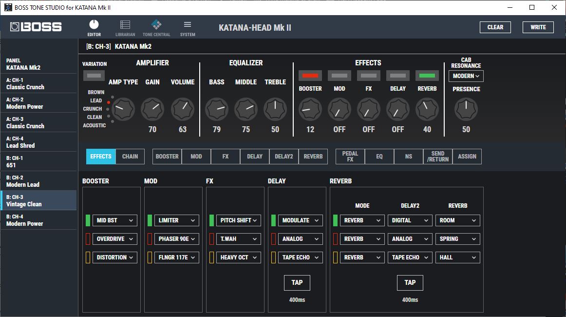 Boss Katana Boss Tone Studio Sweetwater