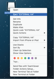 Ejecting on a mac by right clicking