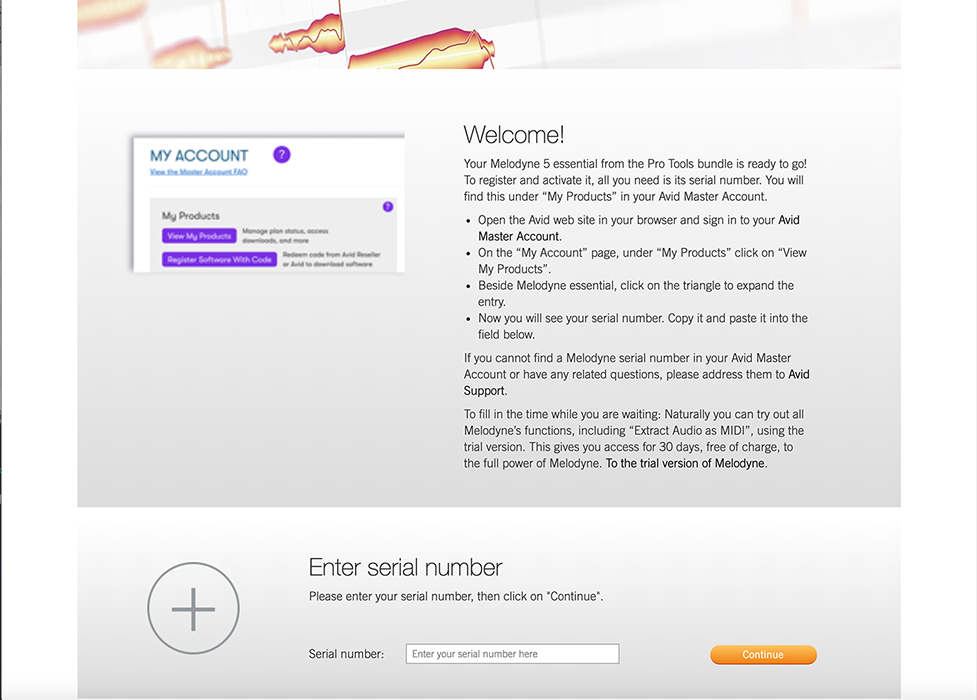 Activate Melodyne in Avid account