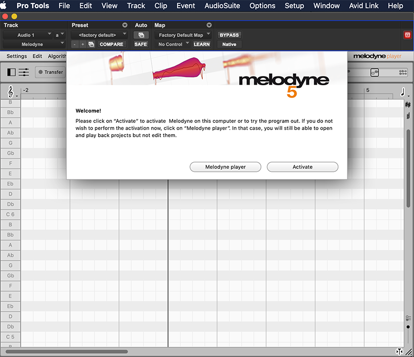 Activate melodyne in Pro Tools