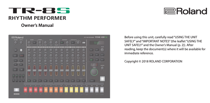 Roland TR8S user manual