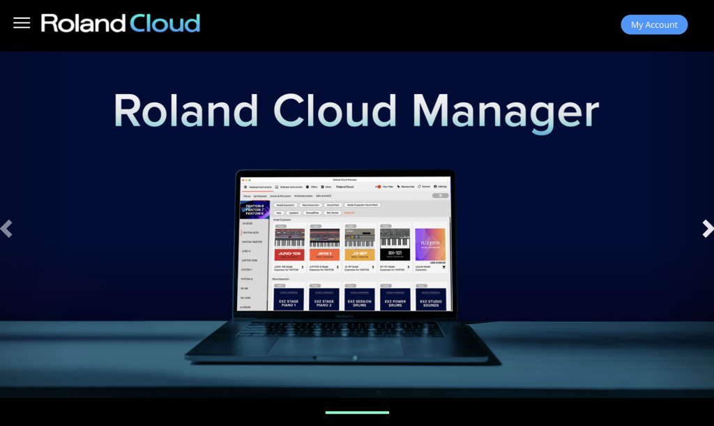 Roland Cloud home page