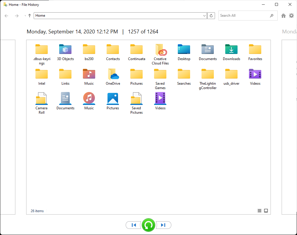 Restore files