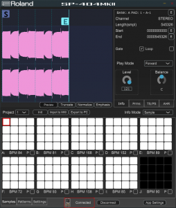 SP-404MKII app Samples View