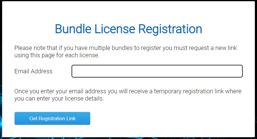 bundle license registration page