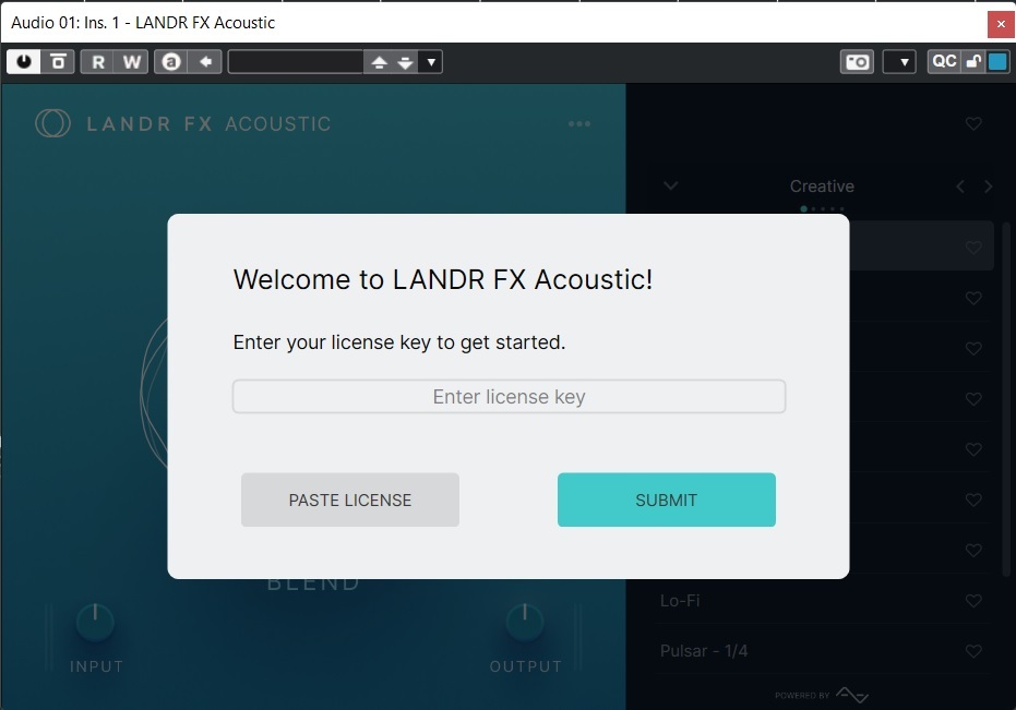 landr activation window
