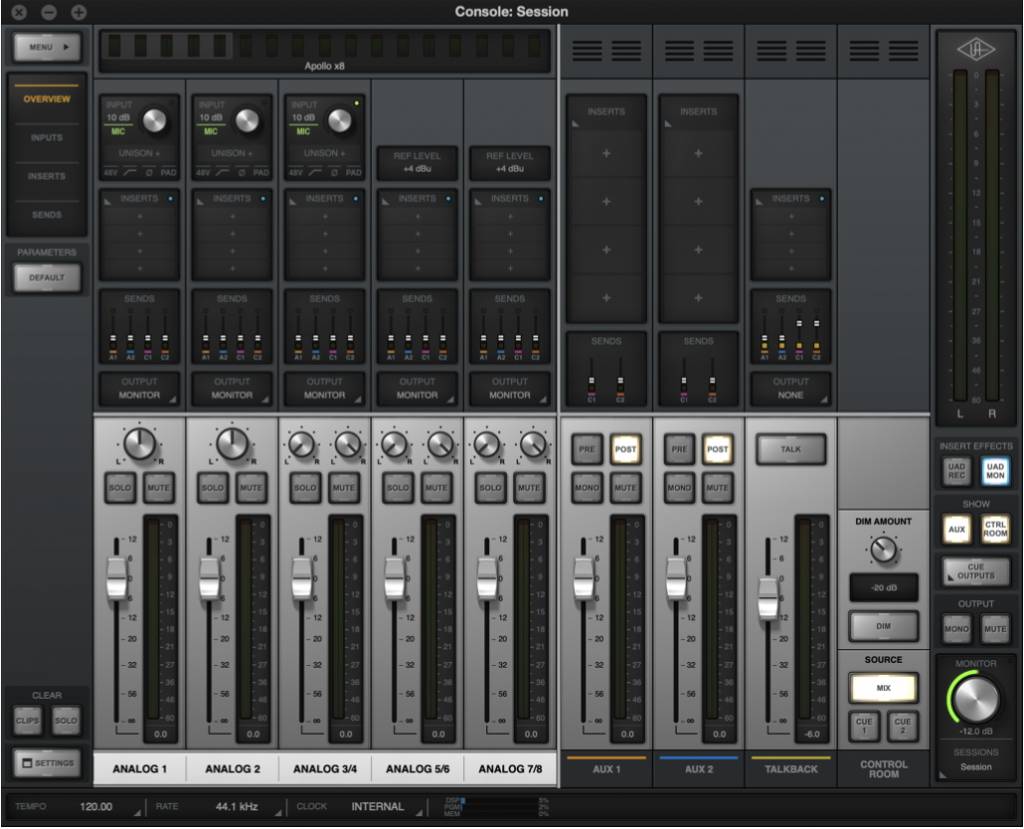 The Universal Audio Apollo line of Thunderbolt audio interfaces requires the UA Console control app for configuring signal routing.