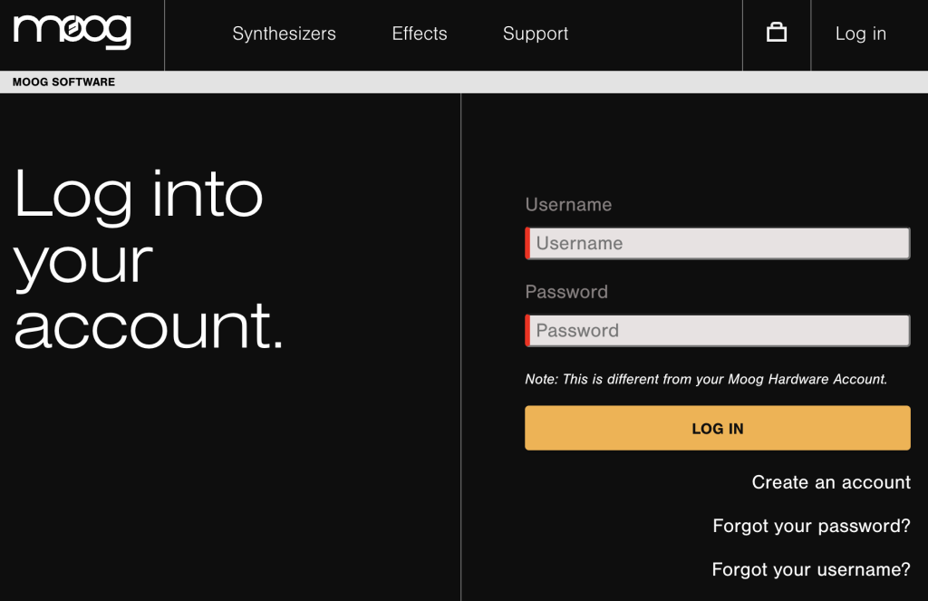 moog software account login
