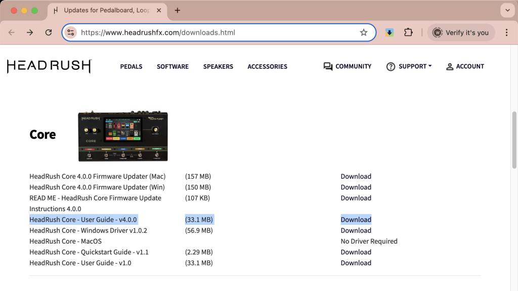 Headrush Core 4 User Guide Download