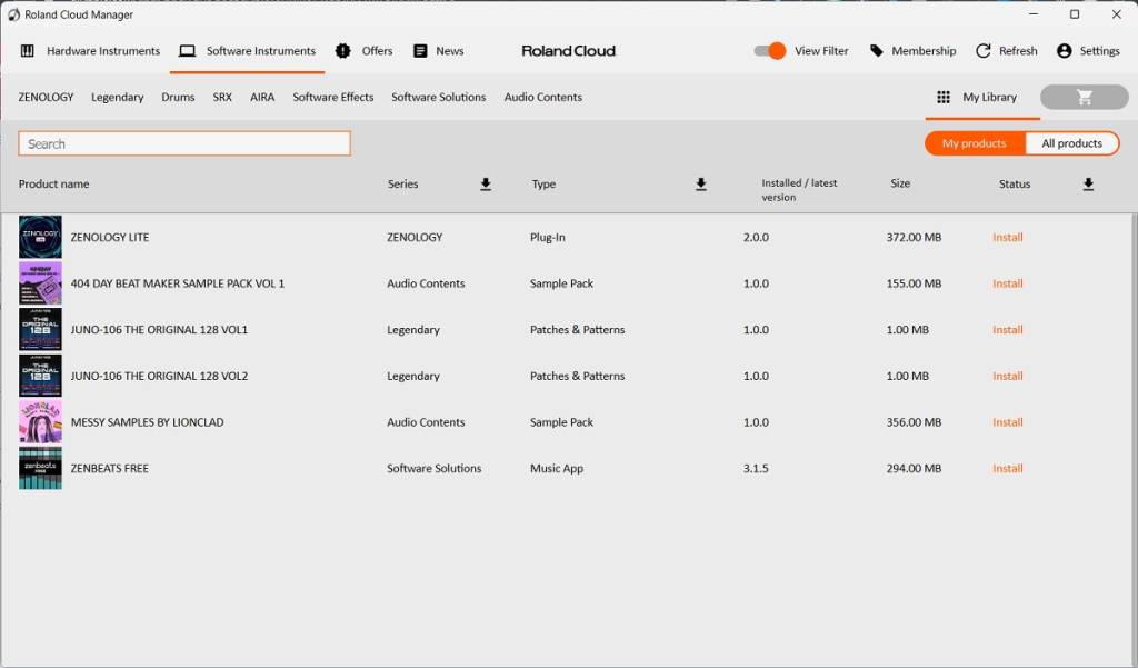 Roland cloud manager 3.0 installation window