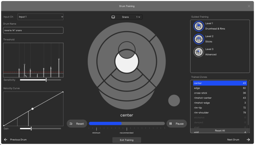 manual training - Evans Sensory Percussion Setup Guide