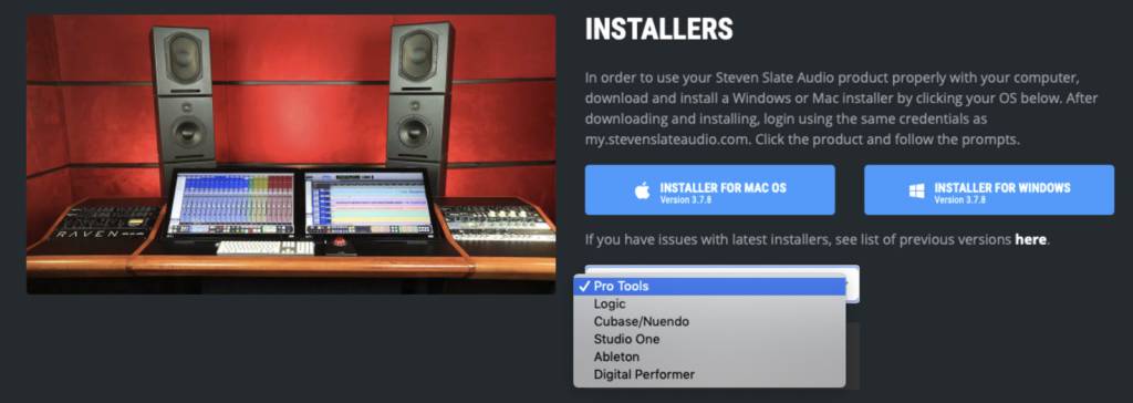 Raven-software-download-page