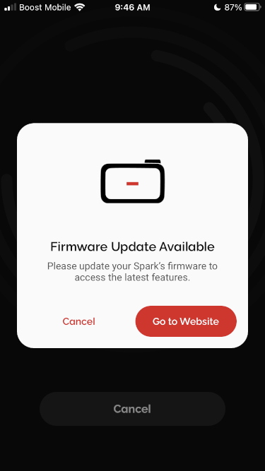 Spark GO App firmware update