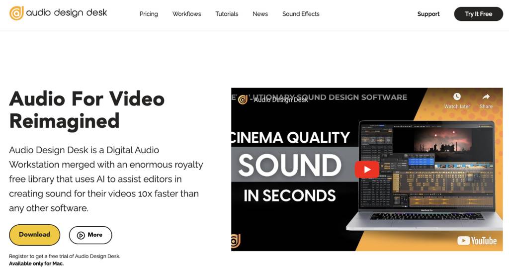 Audio Design Desk homepage