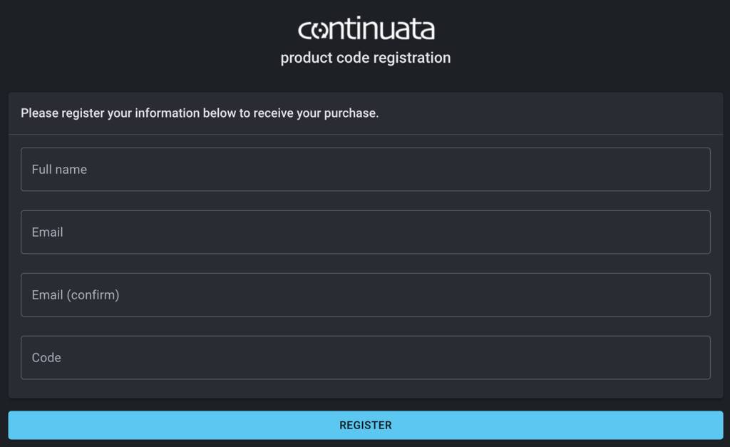 Continuata registration page