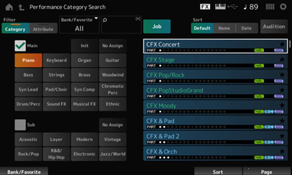 Montage-M-category-search-screen-Yamaha-Montage-M-Performances-and-Live-Sets