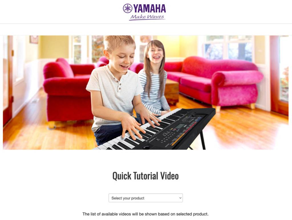 Yamaha PSR Quick Tutorial Video page