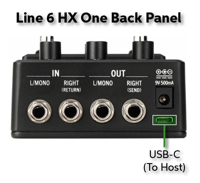 Line 6 HX One back panel