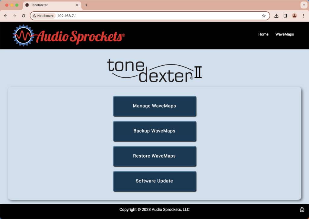 ToneDexter Browser Home Page