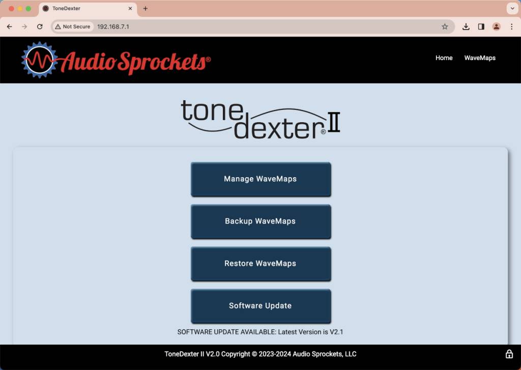 ToneDexter Browser Update Available