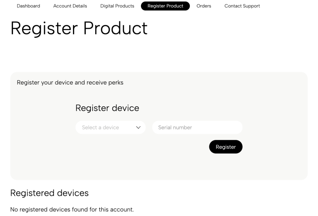 Polyend registration page