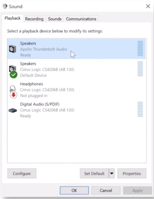 Windows Sound Settings