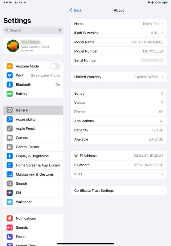 iPad About