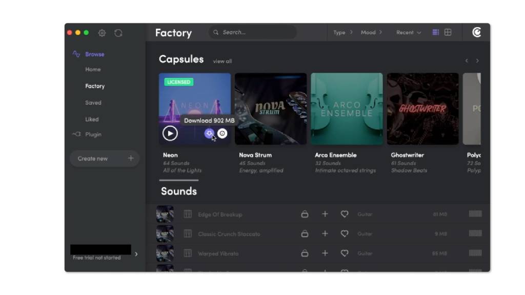 Download sound libraries