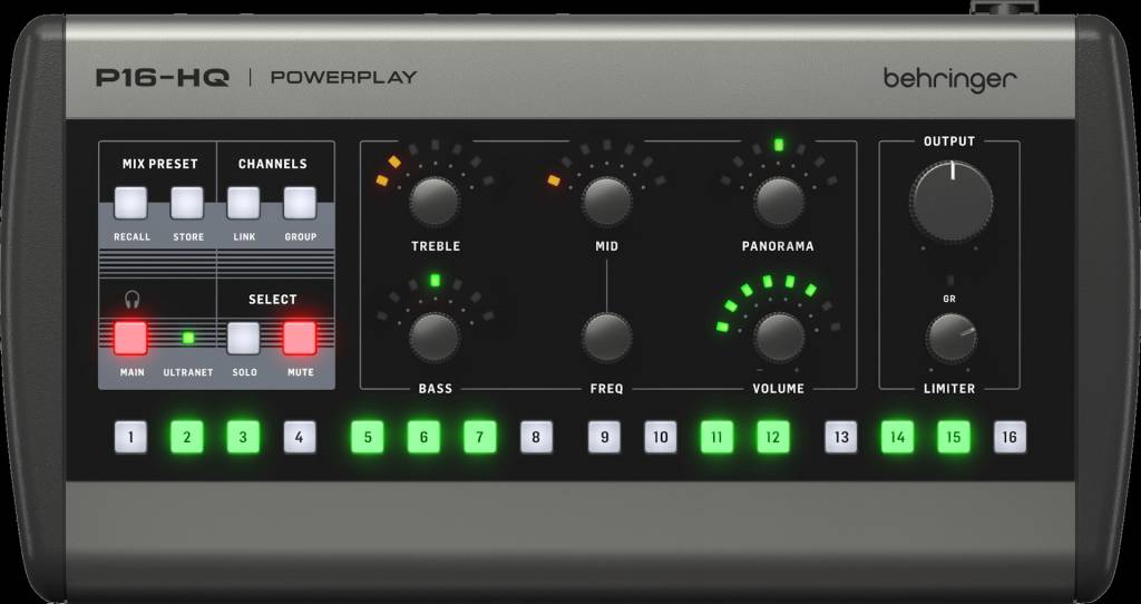 Behringer P16 HQ front panel