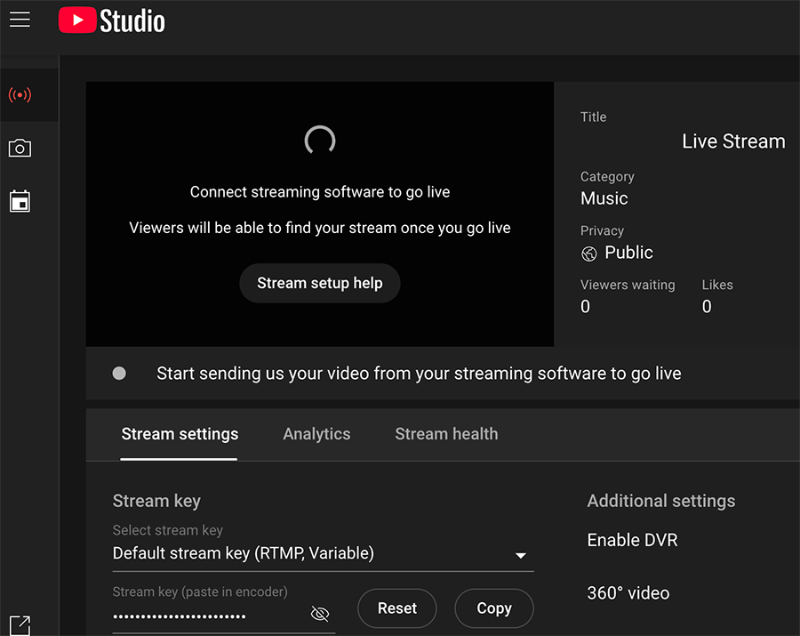 youtube stream key
