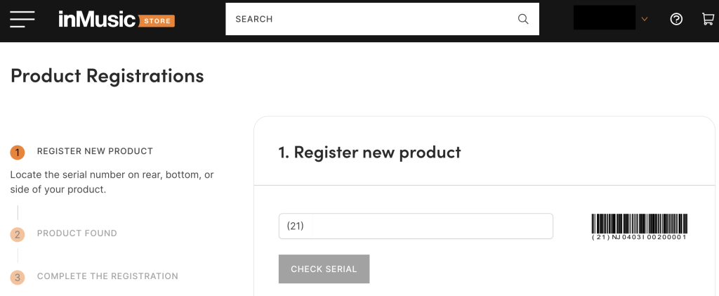HeadRush registration page