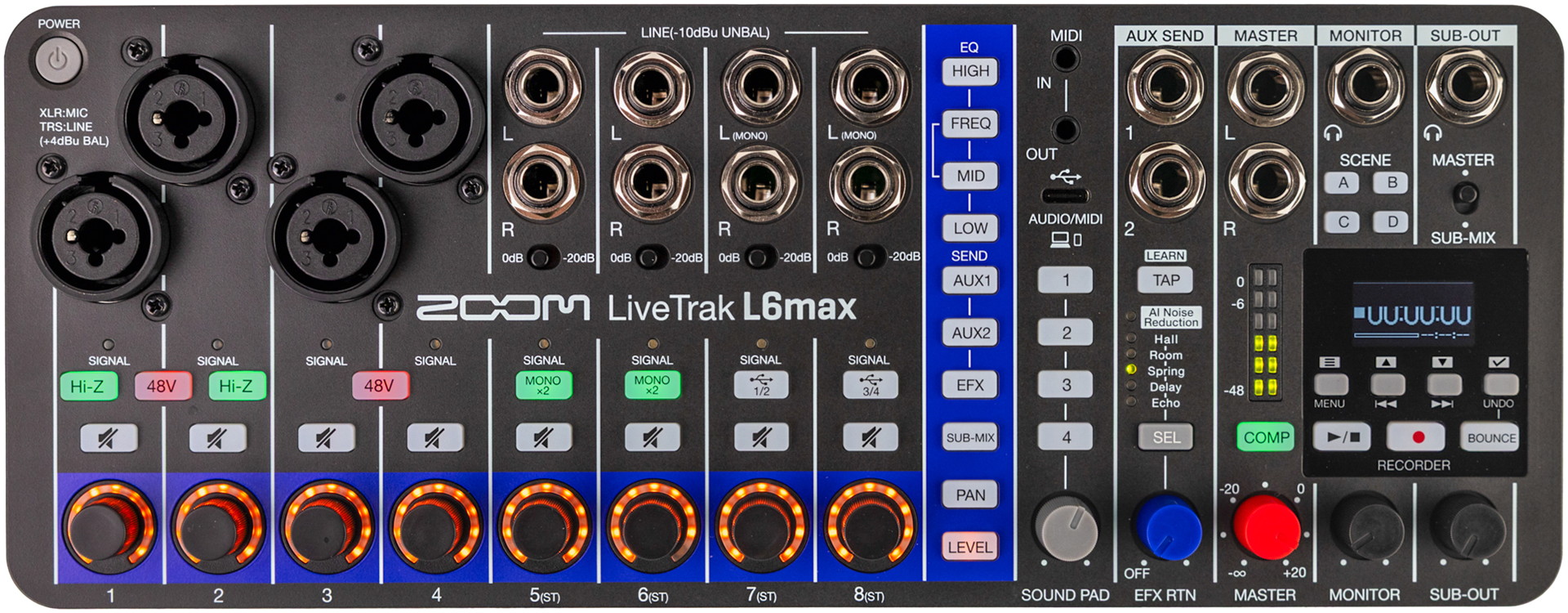 Zoom LiveTrack L6max Digital Mixer Quickstart Guide | Sweetwater