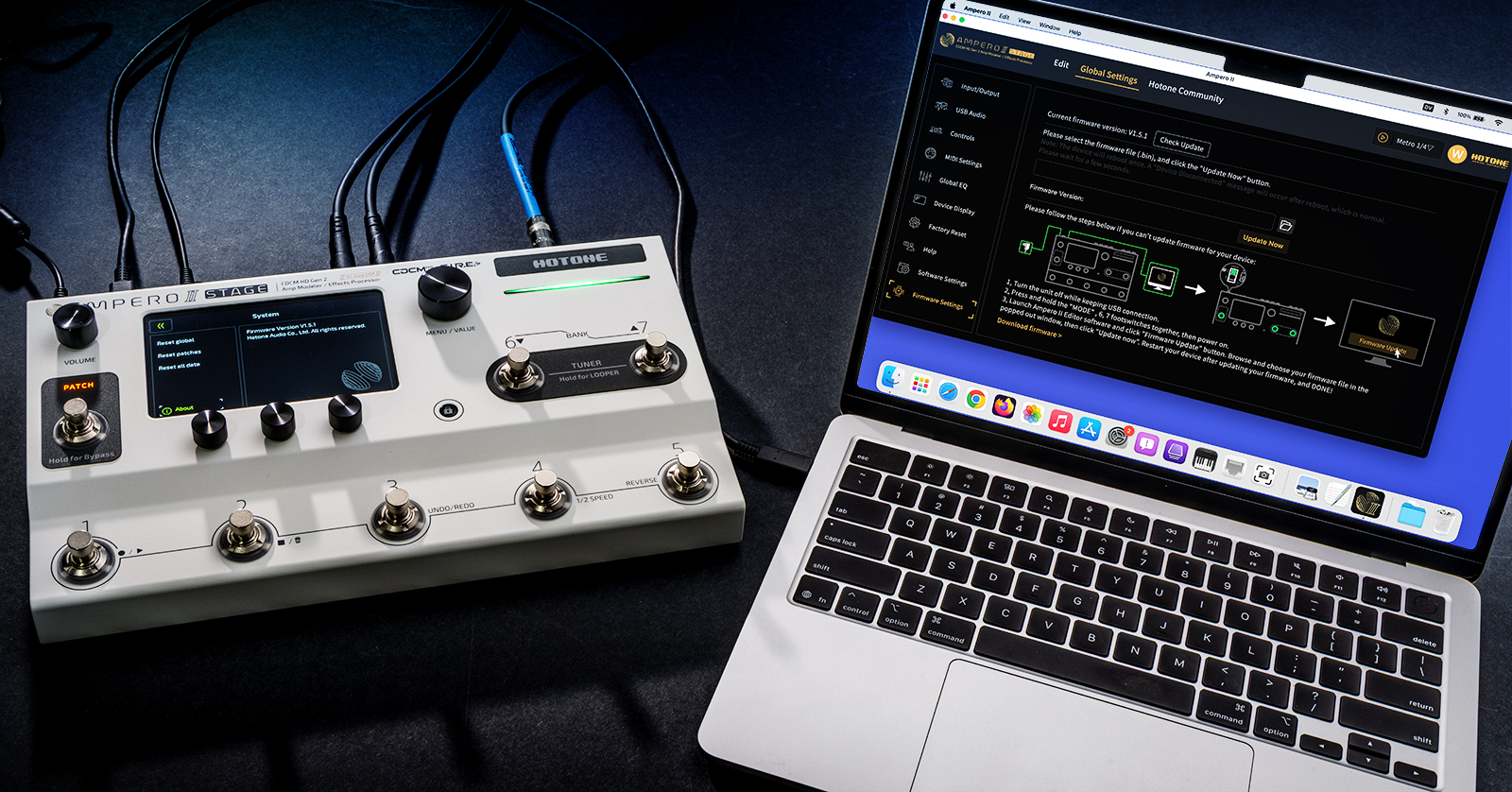 HOTONE AMPEROⅡ ファームウェア最新 Hotone Ampero II Stage Firmware V1.5.1 Update | Sweetwater