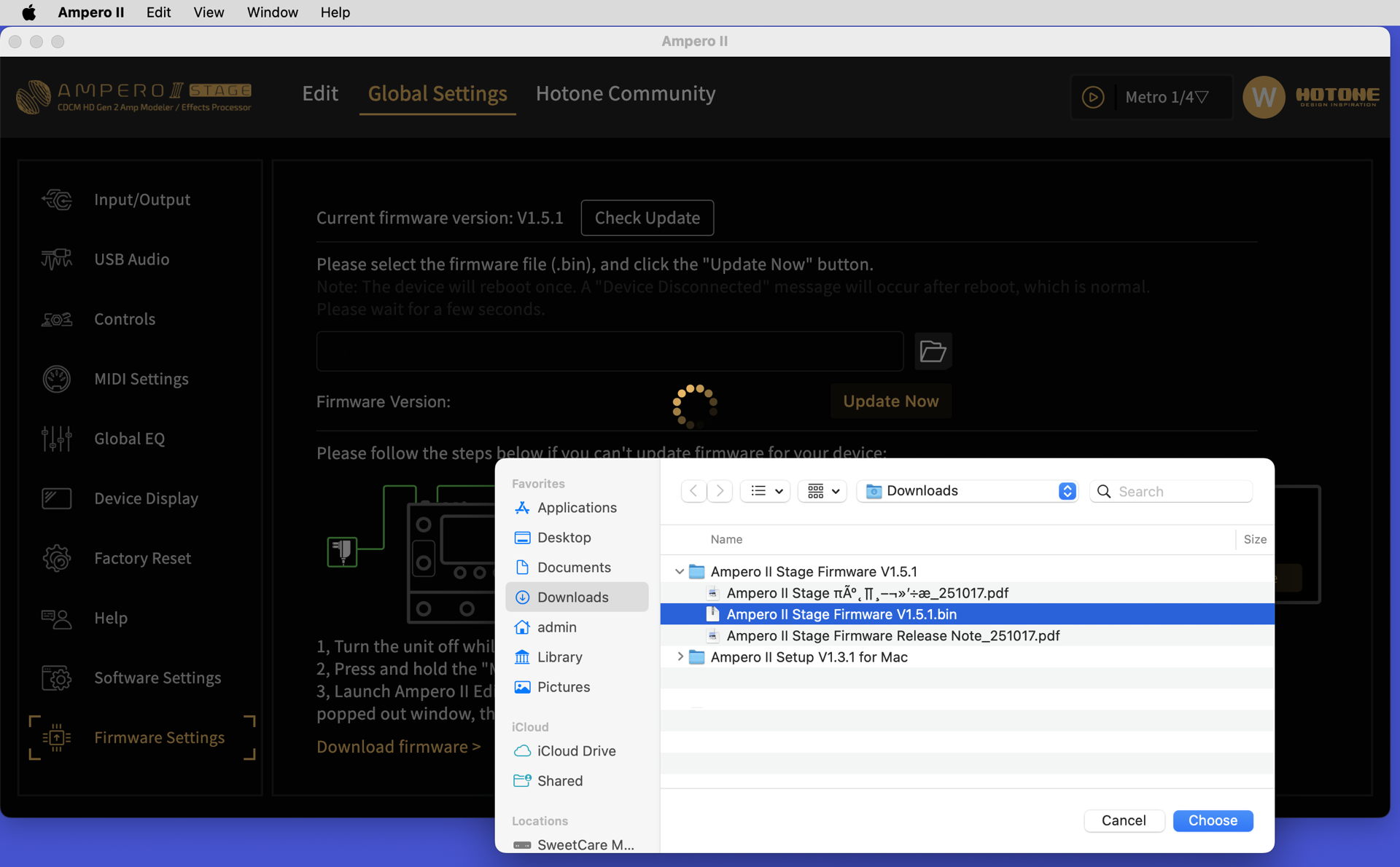 Hotone Ampero II Stage Firmware V1.5.1 Update | Sweetwater