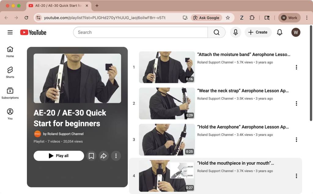 Roland AE-20 AE-30 YouTube Playlist